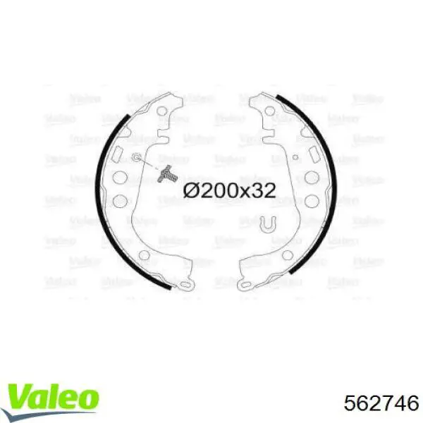 Задние барабанные колодки 562746 VALEO