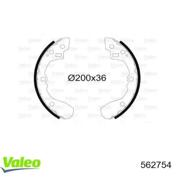 Задние барабанные колодки 562754 VALEO