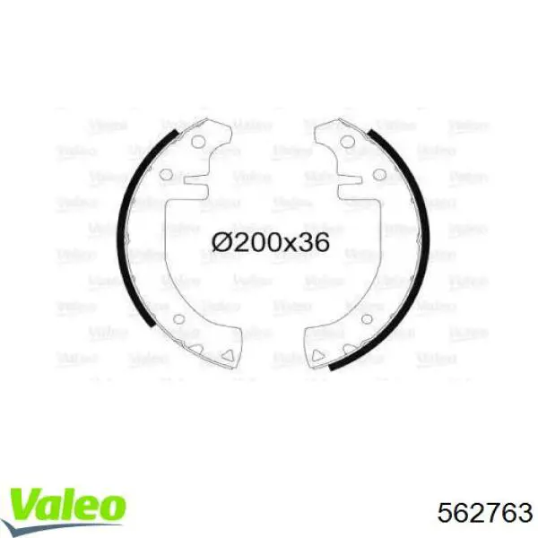 Задние барабанные колодки 562763 VALEO