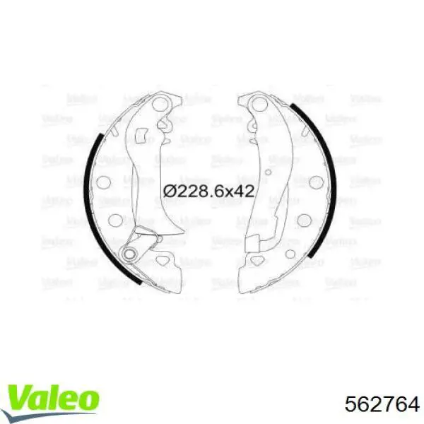 Задние барабанные колодки 562764 VALEO