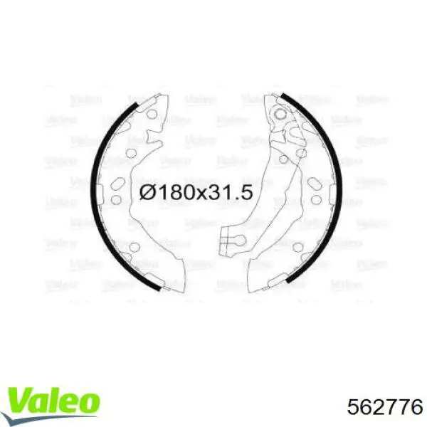 Задние барабанные колодки 562776 VALEO