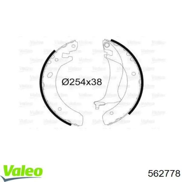 Задние барабанные колодки 562778 VALEO