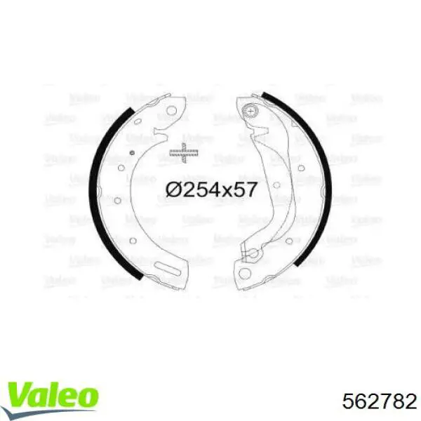 Задние барабанные колодки 562782 VALEO