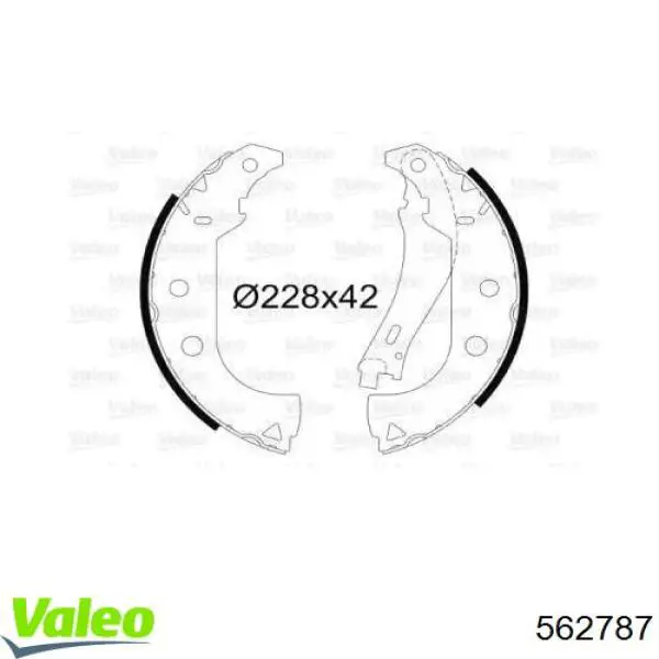 Задние барабанные колодки 562787 VALEO