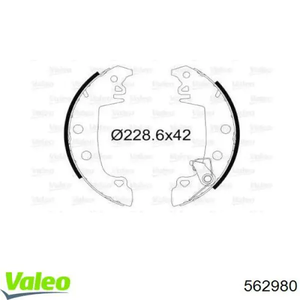 Задние барабанные колодки 562980 VALEO