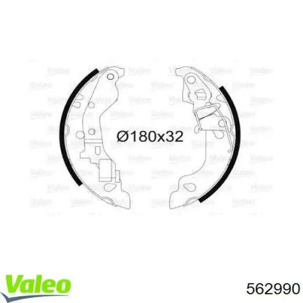 Задние барабанные колодки 562990 VALEO