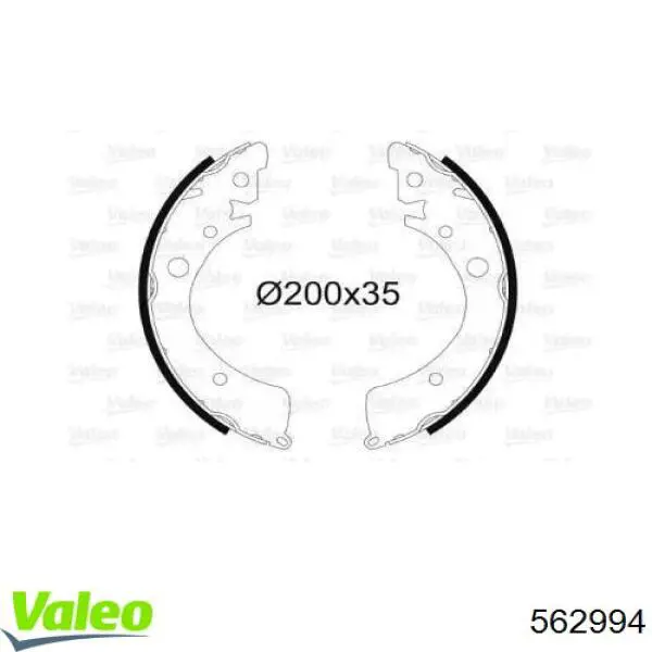 Задние барабанные колодки 562994 VALEO