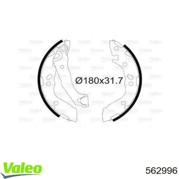 Задние барабанные колодки 562996 VALEO