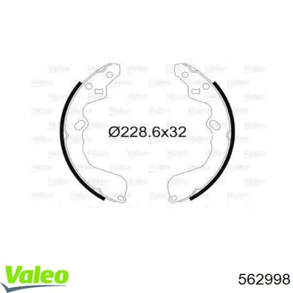 Задние барабанные колодки 562998 VALEO