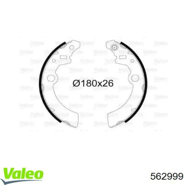 Задние барабанные колодки 562999 VALEO