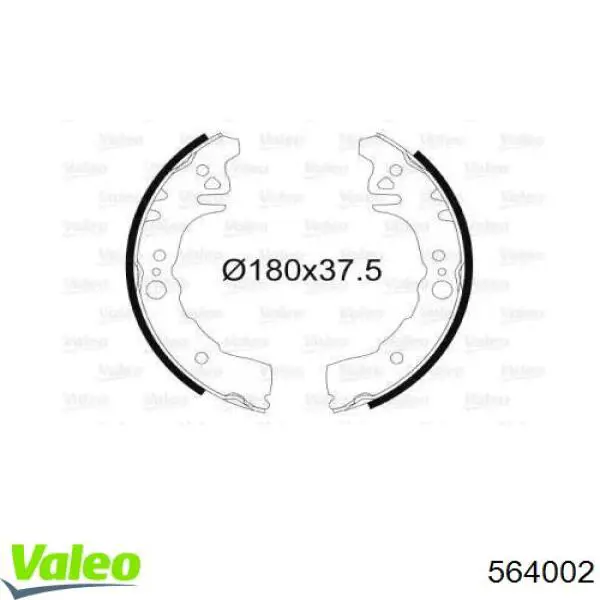 Задние барабанные колодки 564002 VALEO