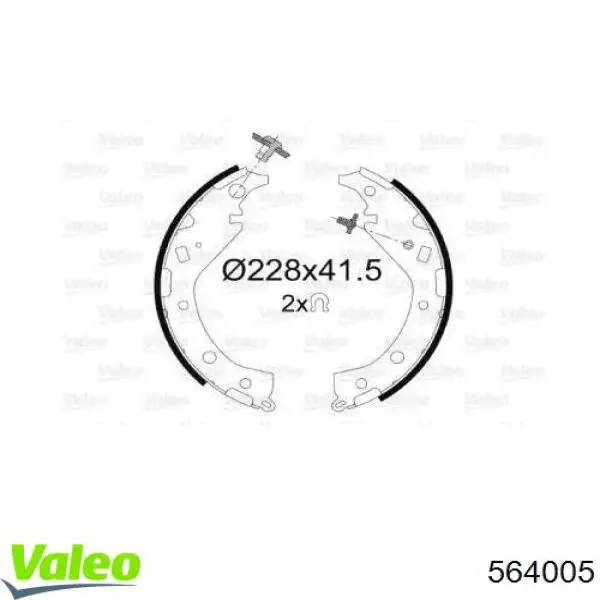 Задние барабанные колодки 564005 VALEO