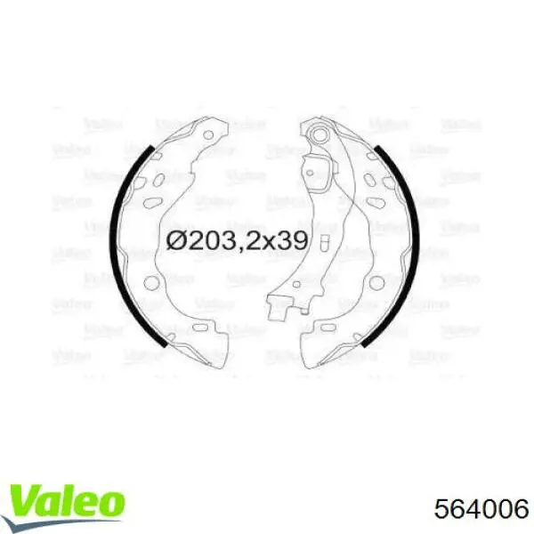 Задние барабанные колодки 564006 VALEO