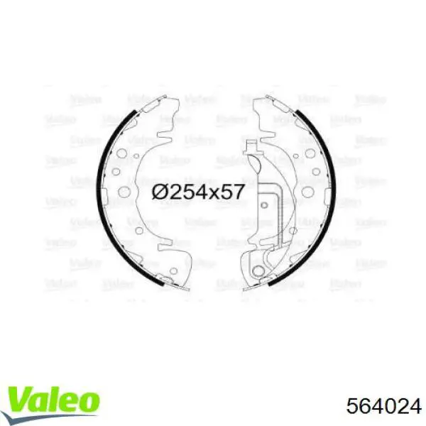 Задние барабанные колодки 564024 VALEO