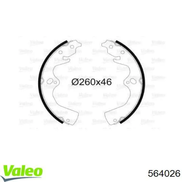 Задние барабанные колодки 564026 VALEO