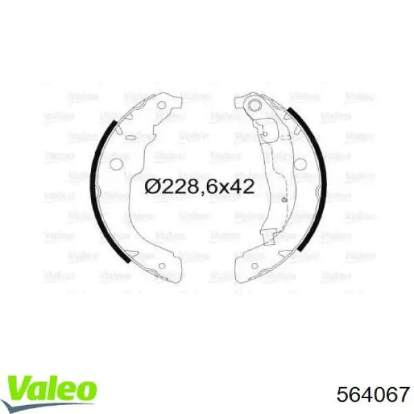 Задние барабанные колодки 564067 VALEO