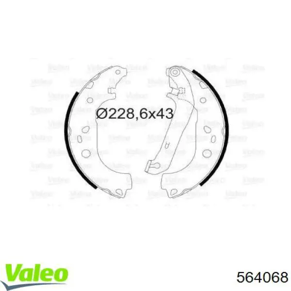 Задние барабанные колодки 564068 VALEO