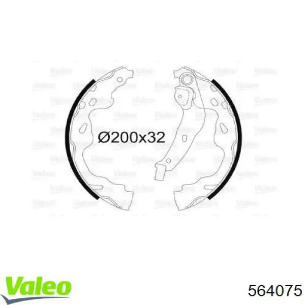 Задние барабанные колодки 564075 VALEO