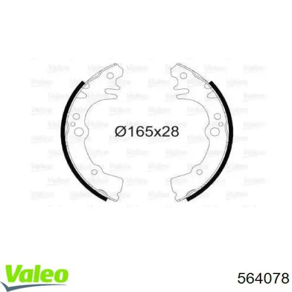 Задние барабанные колодки 564078 VALEO