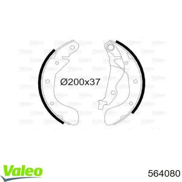 Задние барабанные колодки 564080 VALEO