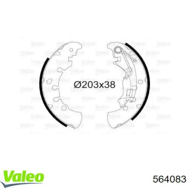 Задние барабанные колодки 564083 VALEO