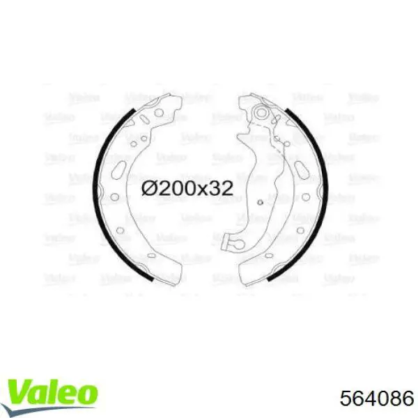 Задние барабанные колодки 564086 VALEO