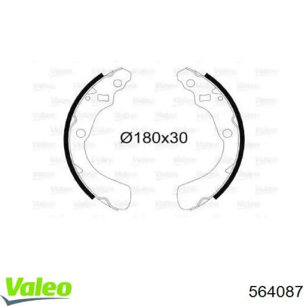 Задние барабанные колодки 564087 VALEO