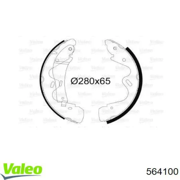 Задние барабанные колодки 564100 VALEO