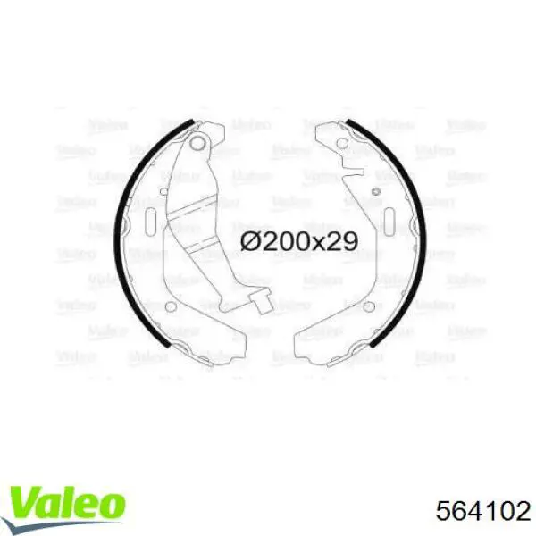 Задние барабанные колодки 564102 VALEO