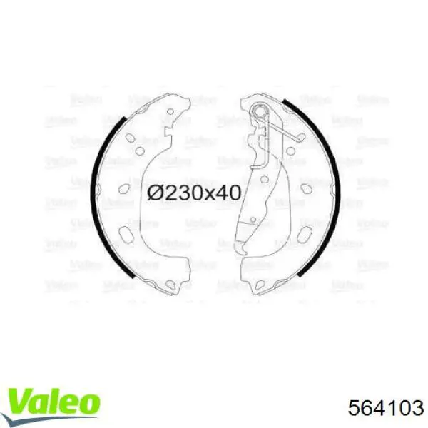 Задние барабанные колодки 564103 VALEO