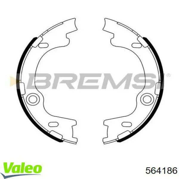 Тормозные колодки стояночного тормоза VALEO 564186 цена, от 17.93 USD