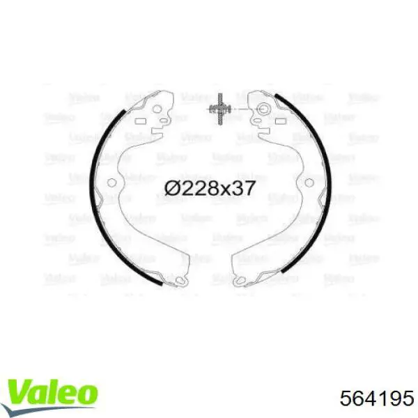 Задние барабанные колодки 564195 VALEO