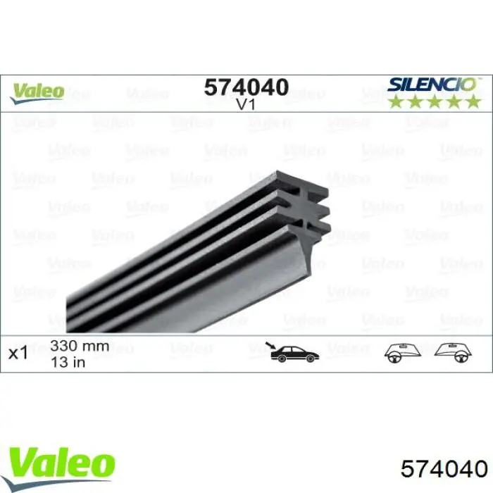 Купить 574040 VALEO Резинка щетки стеклоочистителя заднего стекла