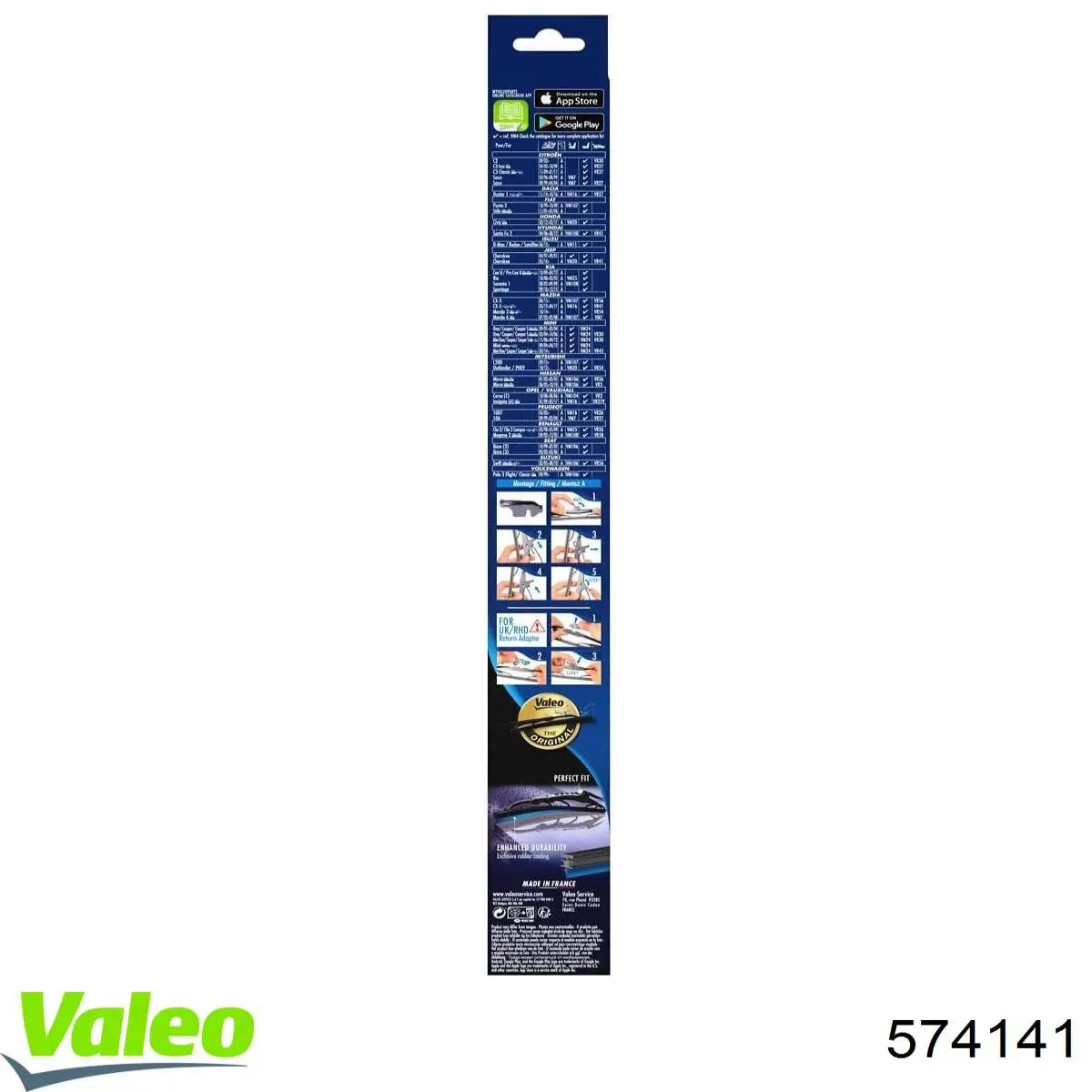 574141 VALEO Щетка-дворник лобового стекла, водительская