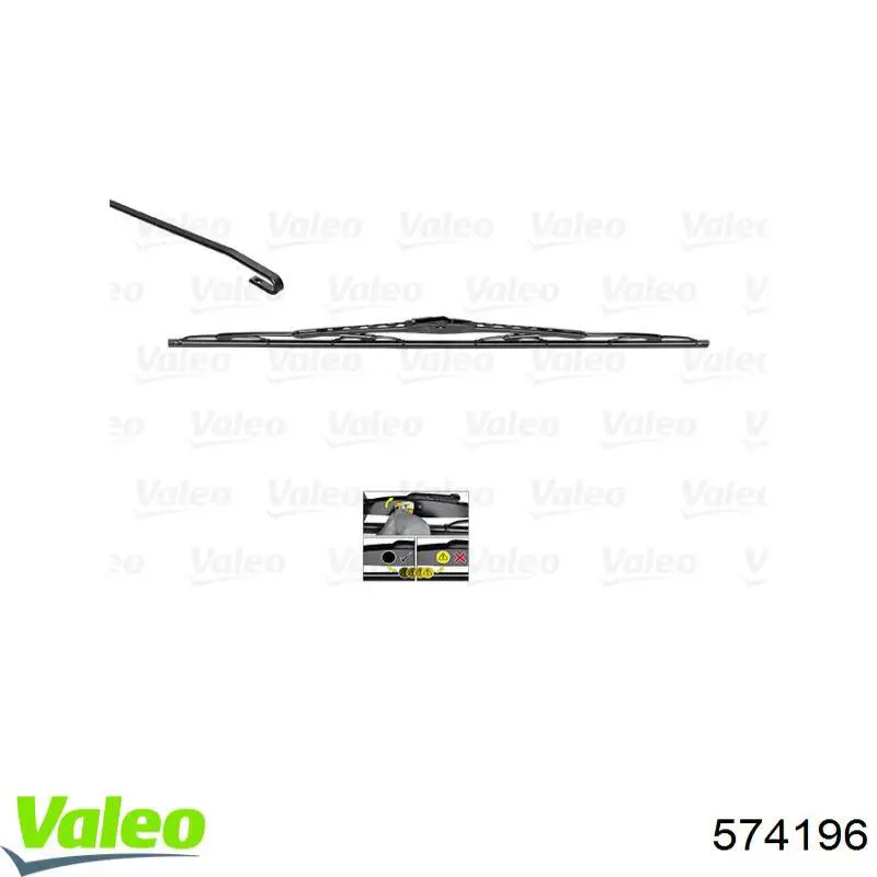 574196 VALEO Щетка стеклоочистителя лобового стекла, пассажирская