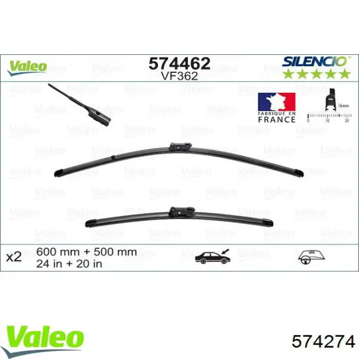 Щетка стеклоочистителя лобового стекла, водительская VALEO 574274 цена, от 27.82 USD