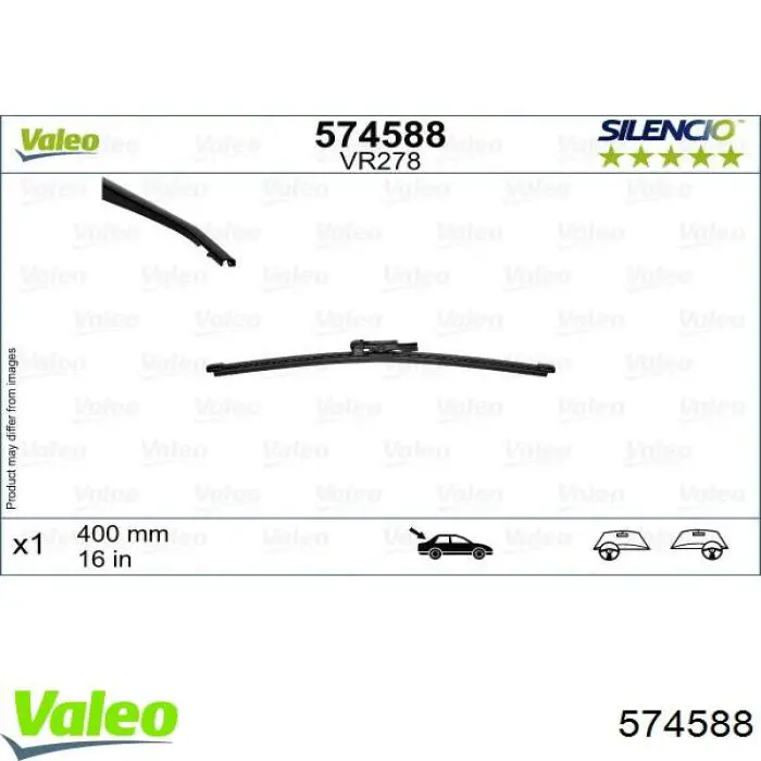 574588 VALEO limpa-pára-brisas de vidro traseiro