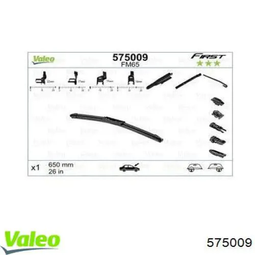 Щетка стеклоочистителя лобового стекла, водительская VALEO 575009 цена, от 8.59 USD