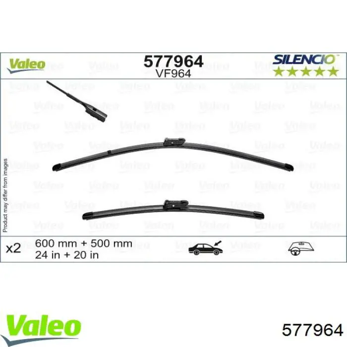 Limpa-pára-brisas do pára-brisas, kit de 2 un. para Volvo XC40 (536)