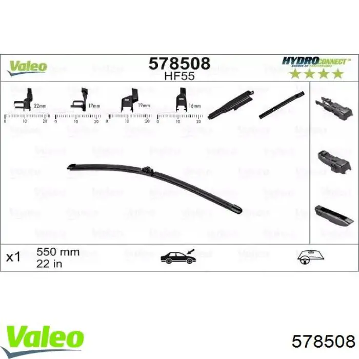Щетка стеклоочистителя лобового стекла, водительская VALEO 578508 цена, от 13.99 USD