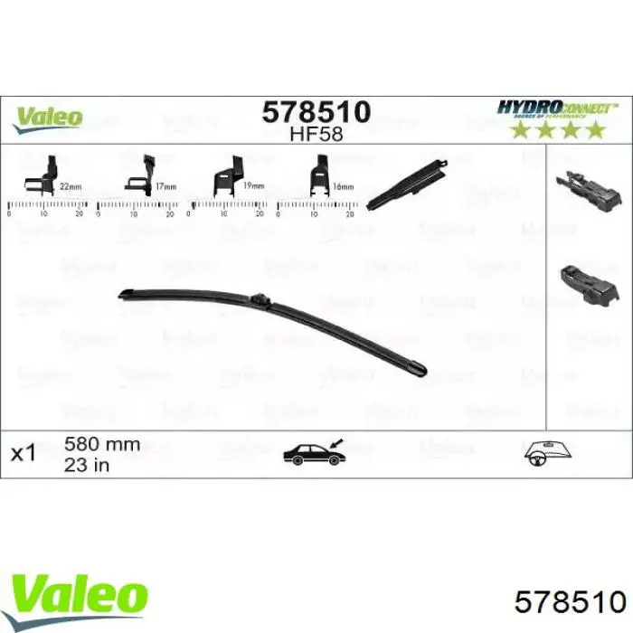 578510 VALEO limpa-pára-brisas do pára-brisas de condutor