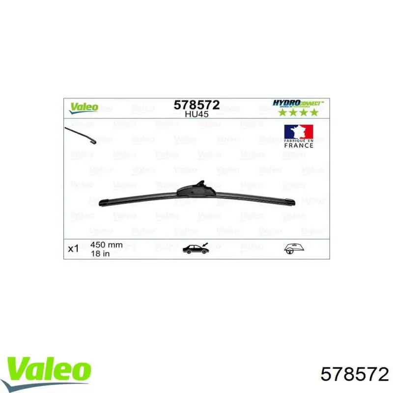 Купить 578572 VALEO Щетка-дворник лобового стекла пассажирская