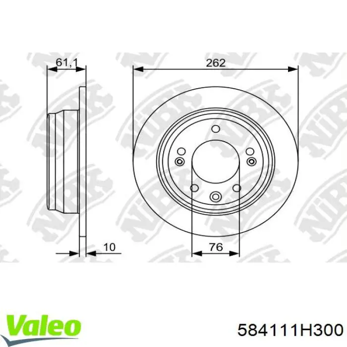 Тормозные диски 584111H300 VALEO