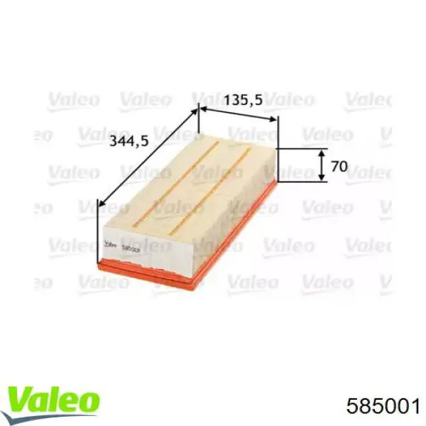 Воздушный фильтр 585001 VALEO