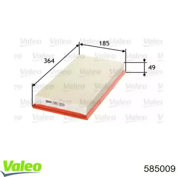 585009 VALEO воздушный фильтр