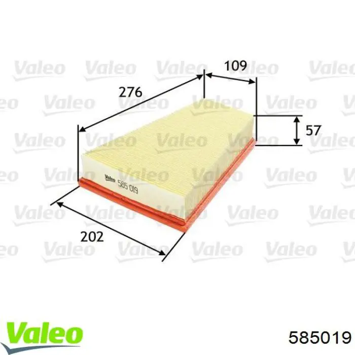 585019 VALEO Воздушный фильтр двигателя