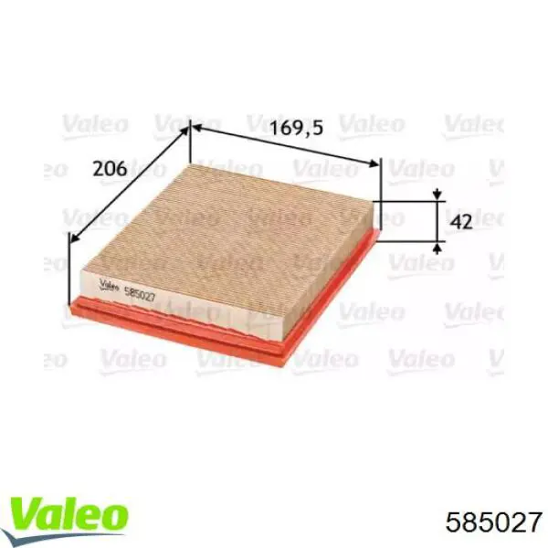 Воздушный фильтр 585027 VALEO
