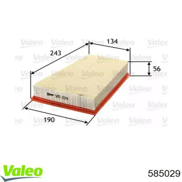 Элемент воздушного фильтра VALEO 585029 цена, от 6.44 USD