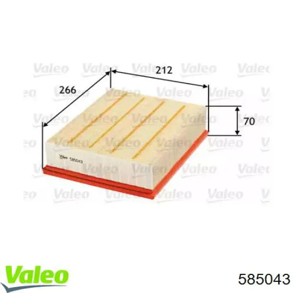 585043 VALEO воздушный фильтр