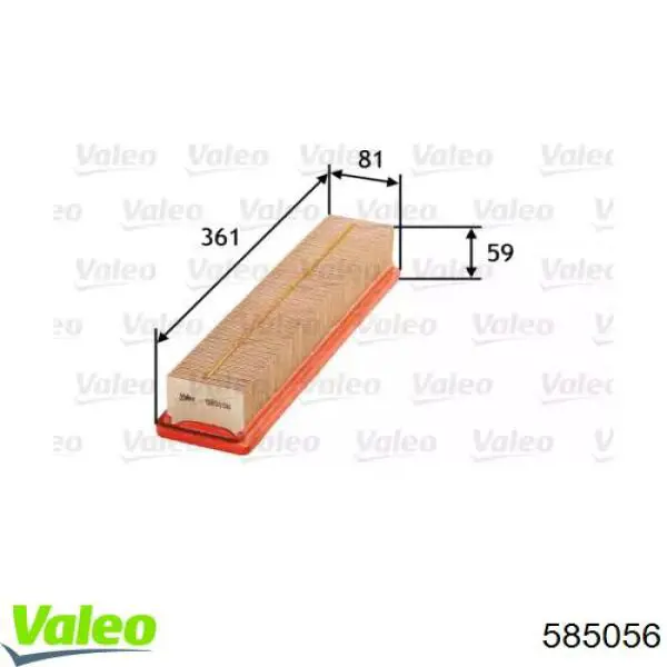 585056 VALEO воздушный фильтр